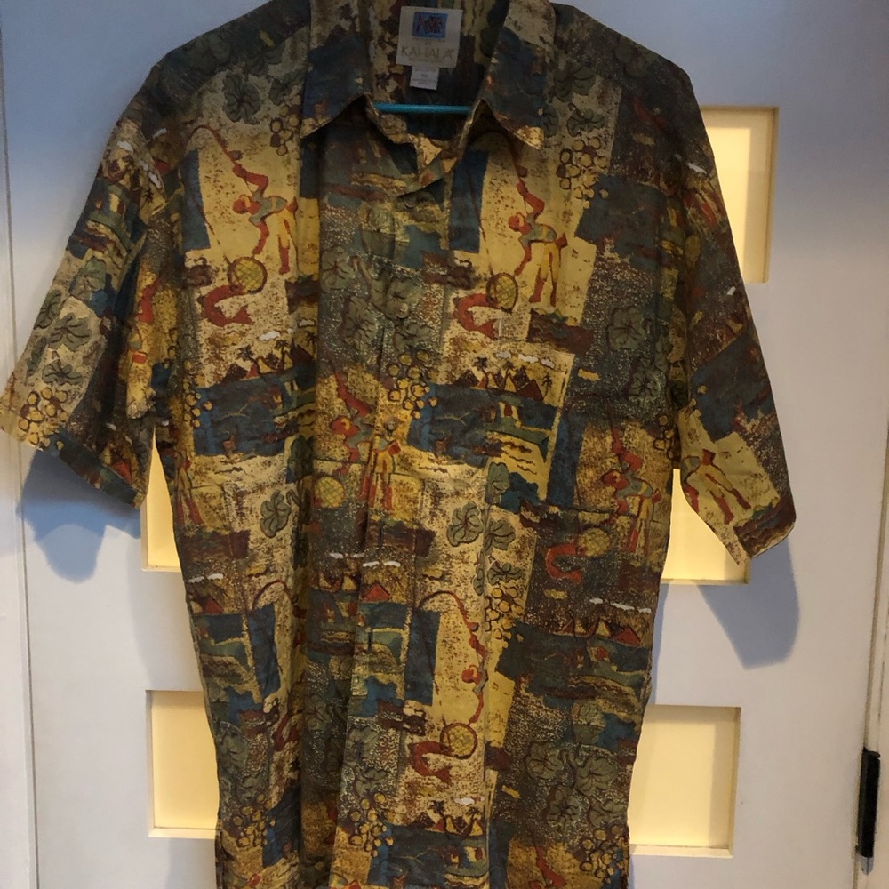 Vintage Kahala Hawaiian Artistic Print Short Sleeve Shirt